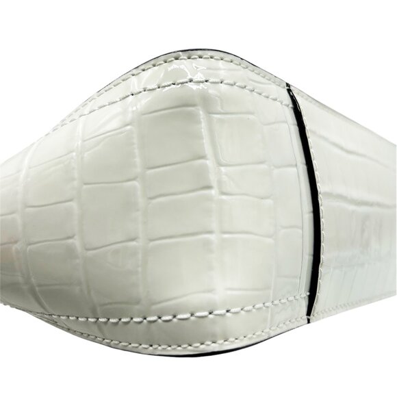 Michael Kors Convertible Leather Clut Optic White Retail $298 Clearance Sale - Picture 5 of 12